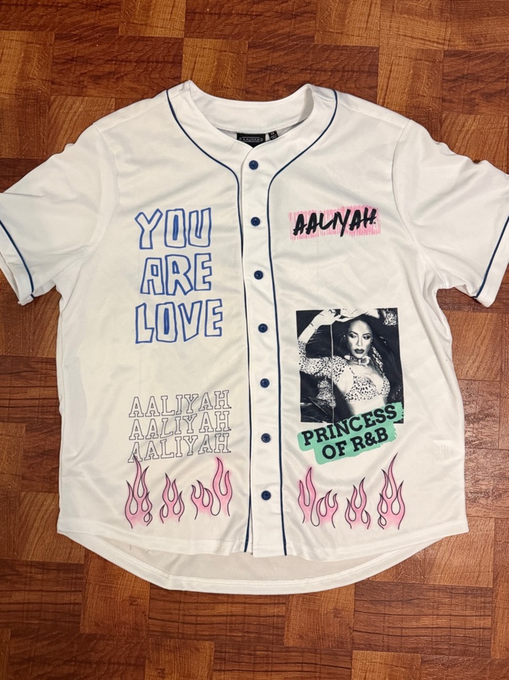 Aaliyah Graphic Baseball Jersey Top